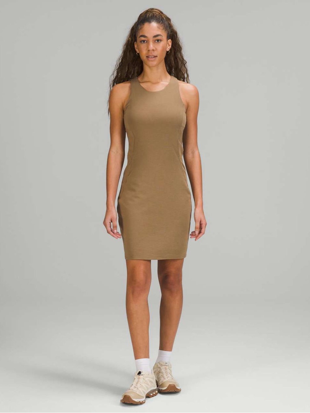 Lululemon Slim-Fit Above-Knee Dress, NWT, Size 10, Artifact / Mustard - Olive